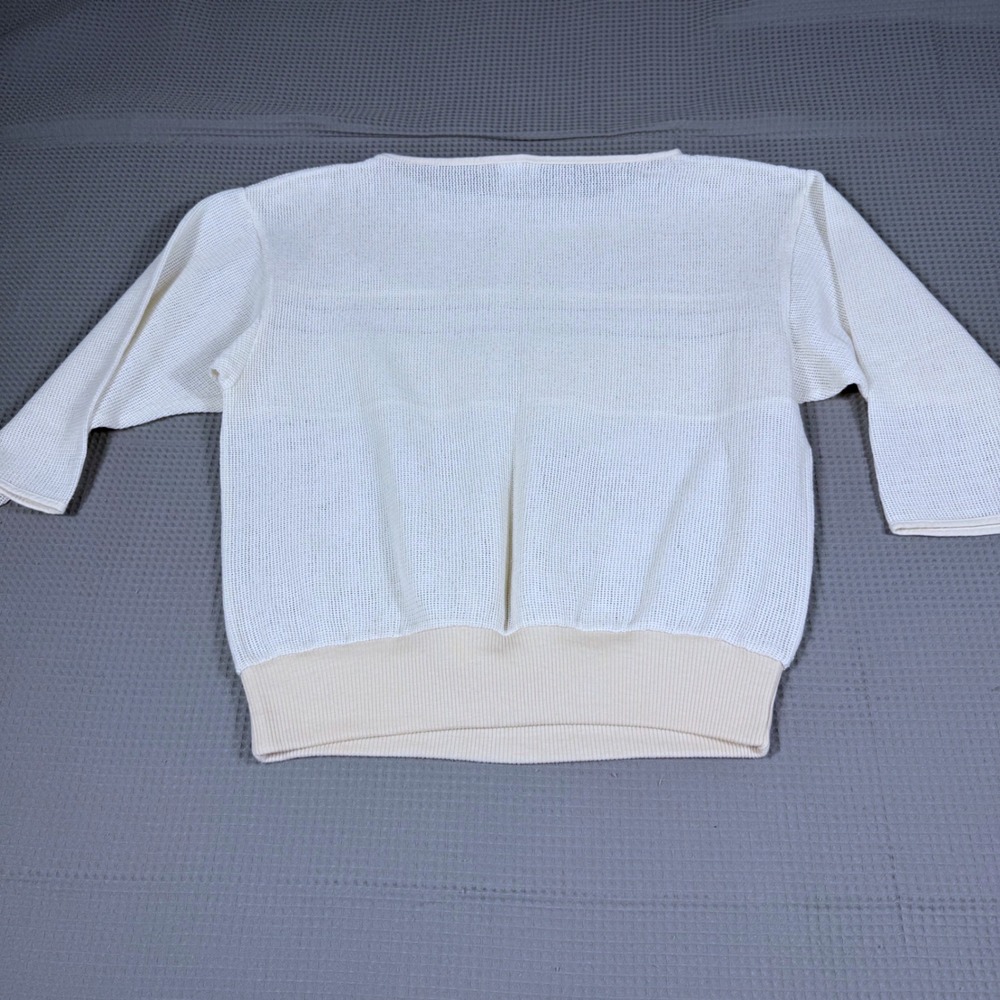 Bay Club Catalina Vintage 2 Piece Set M Cream Mesh Top High Waist Pants Coastal - Picture 15 of 16